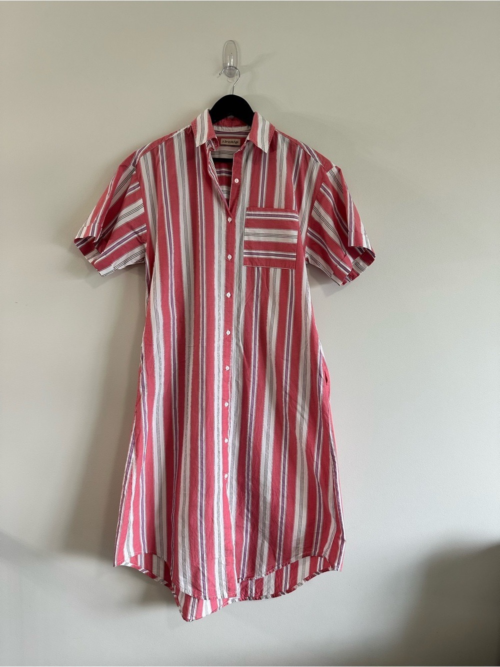 A Bronze Age Bruno Shirt Dress Size XS Watermelon Stripe - Picture 2 of 10
